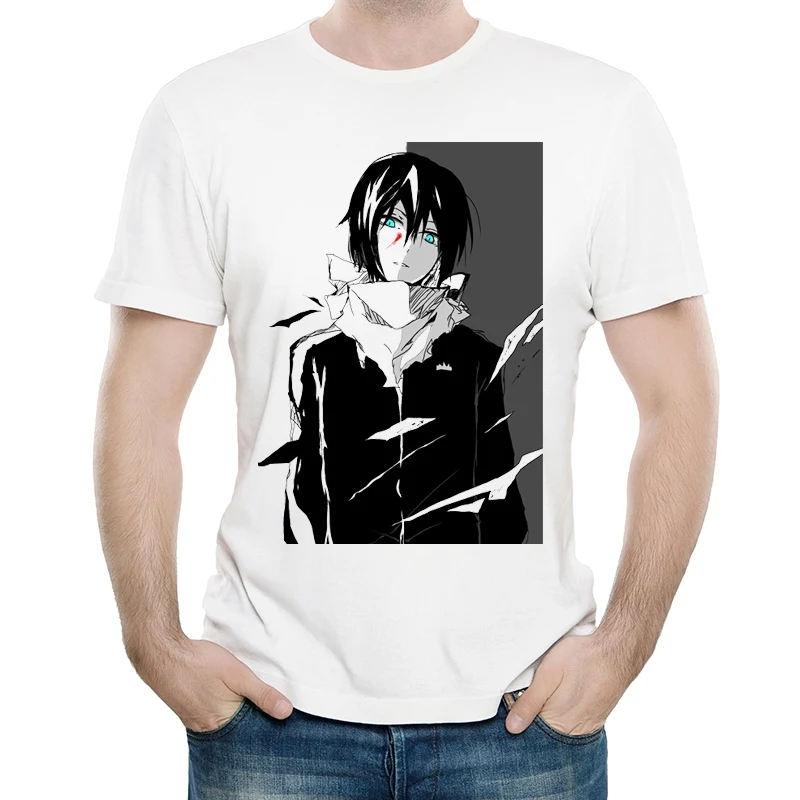 

ARAGOTO T-Shirt White Color Mens Short Sleeve Cartoon YATO Tops Tees Anime Style Summer Iki Hiyori Clothes Unisex