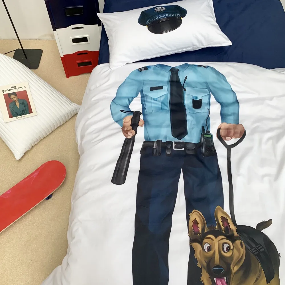 Набор постельного белья из полиэстера для полиции и собаки детский домашний