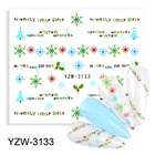 Новый дизайн, Рождественская наклейка, олень, снежинка, водяные хлопья, слайдер, тату, украшение для дизайна ногтей