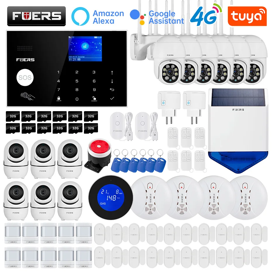 

Система охранной сигнализации Fuers Tuya 4G W204 с поддержкой Wi-Fi и GSM
