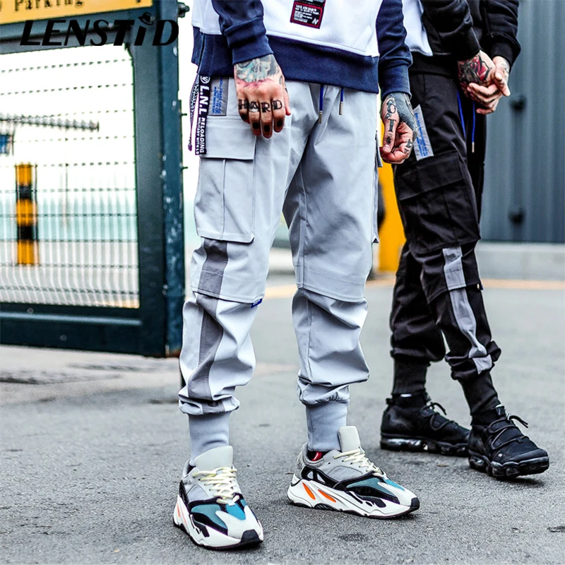 Брюки-карго LENSTID мужские с множеством карманов уличная одежда в стиле хип-хоп