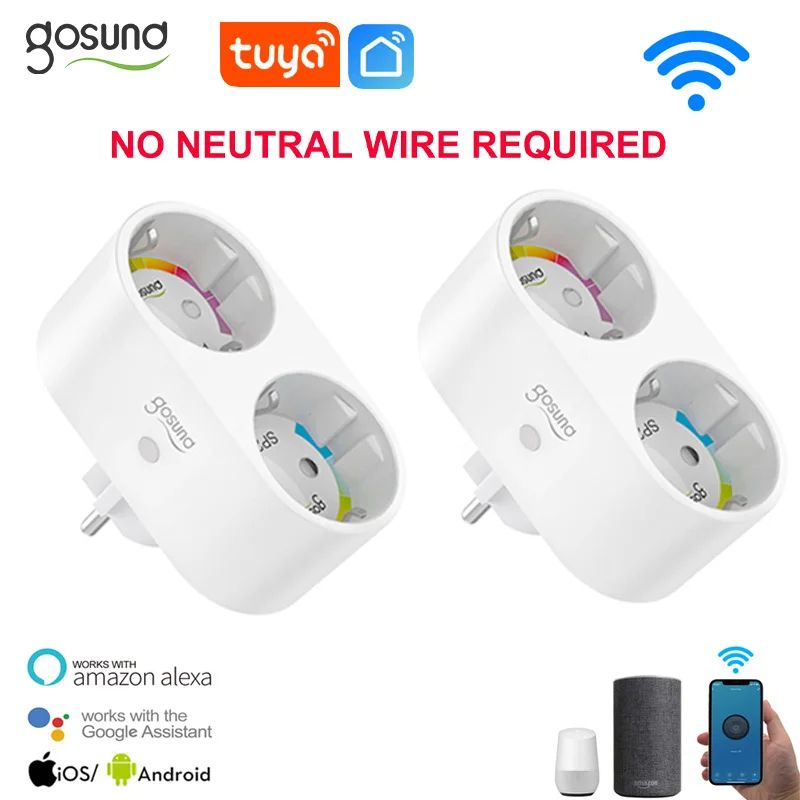 Gosund ЕС Wi-Fi Smart Plug 2 в 1 выход таймера Tuya/приложение Life дистанционного Управление