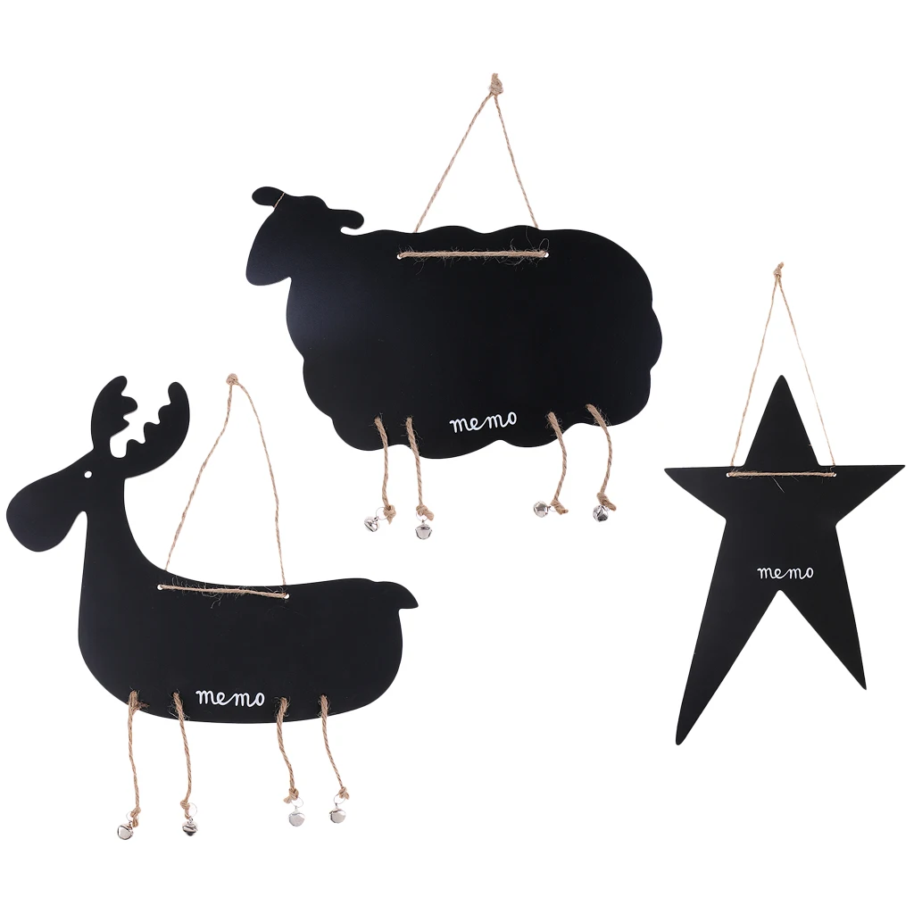 

Note Message Blackboard for Wall Hanging Jingle Bell Memo Sign Notice Board