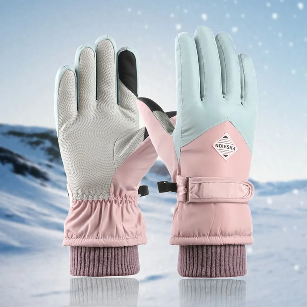

1 Pair Motorcycle Warm Gloves Snowboard Winter Thermal Gloves Skiing Touchscreen Five Finger Gloves For Women