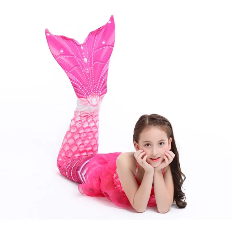 

3PCS Children Mermaid Tails Swimming Suit Swimmable Swimsuit Mermaid Costume Clothes Mermaid Bikini Swimwear Sets For Girls