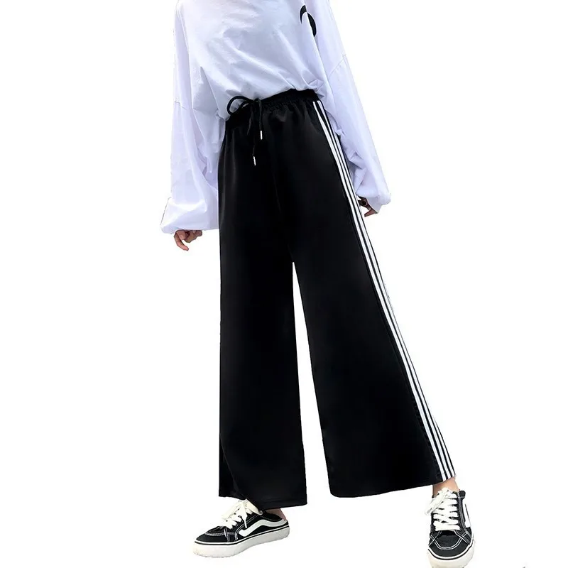 

Women's versatile straight tube high waist loose drape casual pants