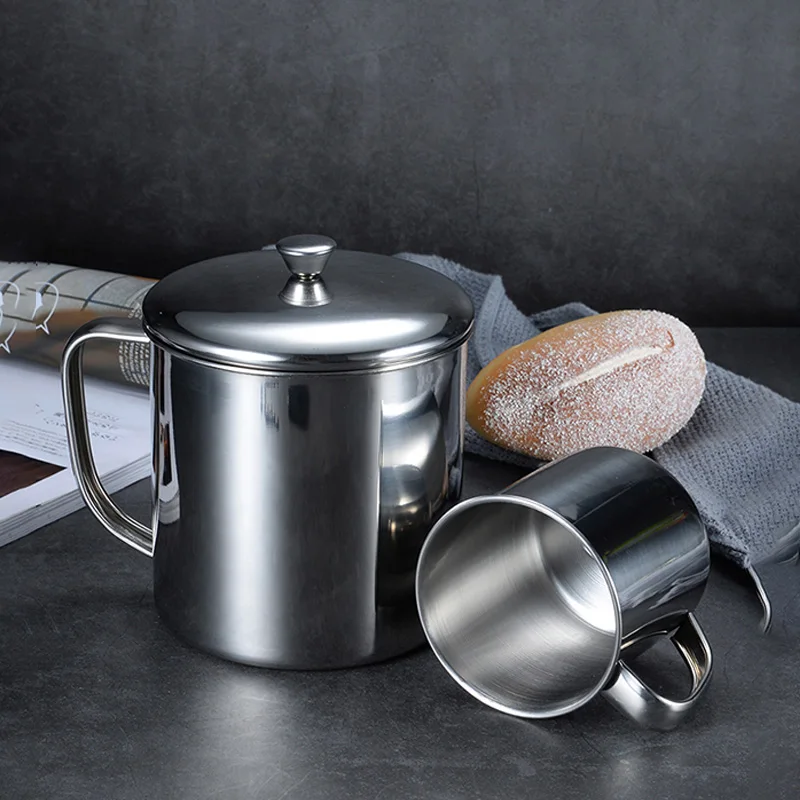 Stainless Steel Coffee Mugs with Handle Travel Outdoor Drinking Cups Lid|Кружки| |