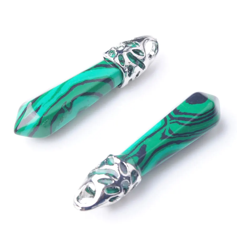 

5pcs Natural Hexagonal Malachite Gem Stone Charms Pendant Findings for Jewelry Making Women Necklace Earrings DIY PZ9012
