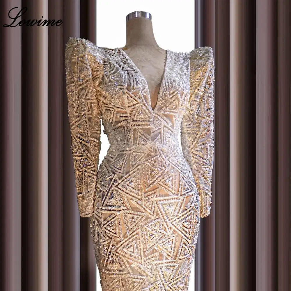 

Arabic Couture Mermaid Evening Dresses 2020 V-Neck Muslim Formal Robe De Soiree Floor Length Women Party Gowns Vestidos Custom