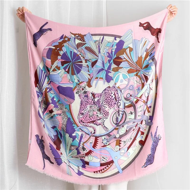 

Animal Pring Women Cotton Scarf 2021 Spring New Fashion Shawls and Wrap Female Headband Bandana Foulard Echarpe Ladies Pashmina