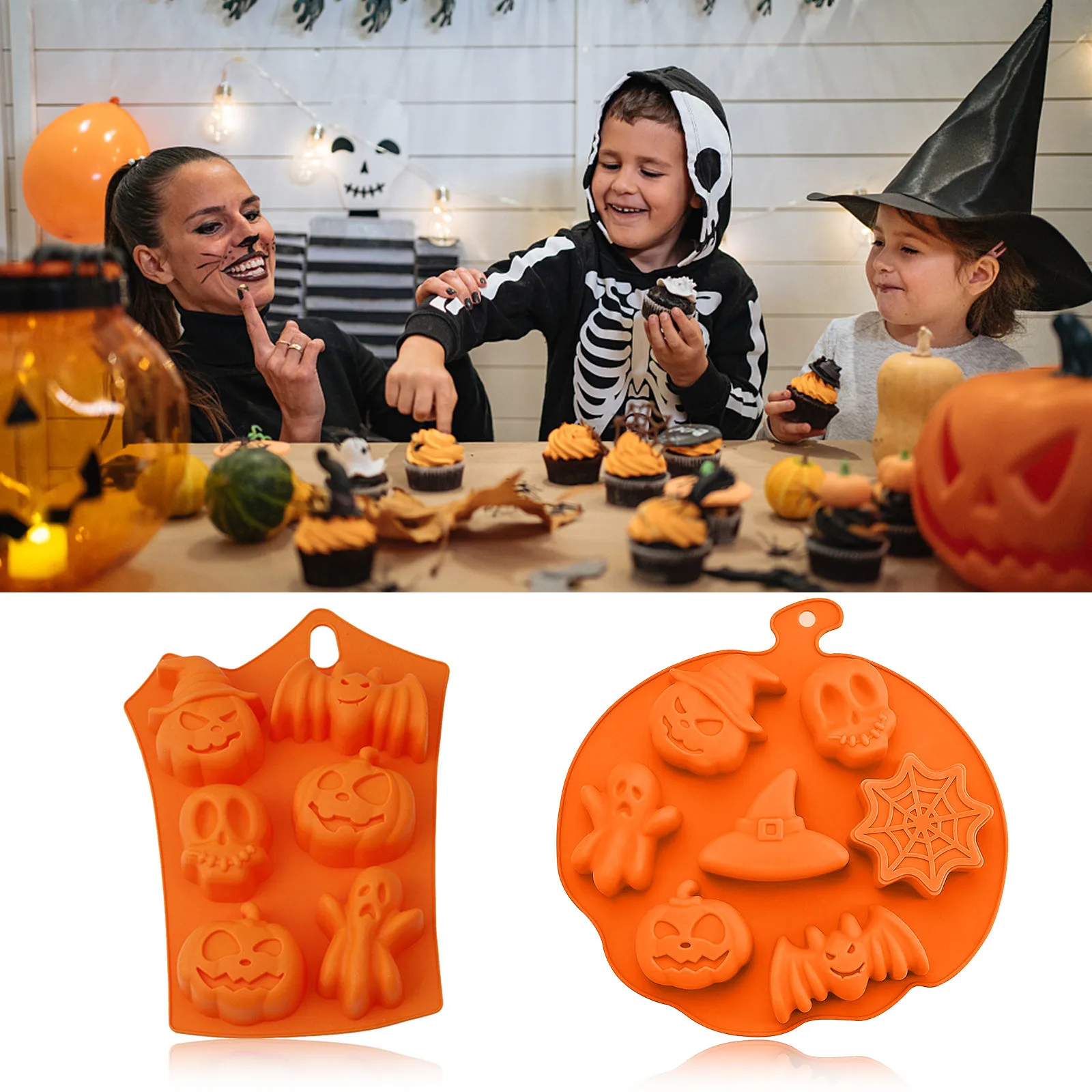 2 шт Счастливый Хэллоуин силиконовая Тыква торт Силиконовая Форма кухня Выпекать