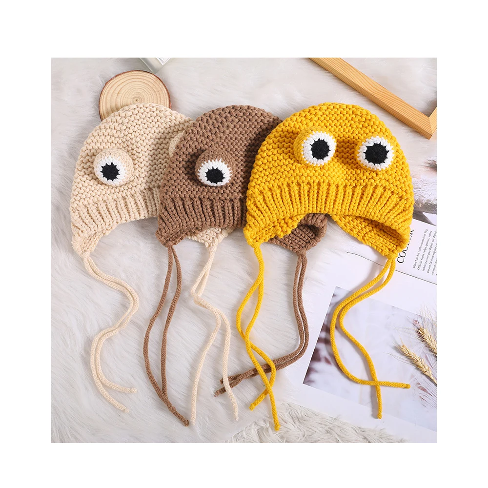 

Wholesale Children Winter Acrylic Girls Winter Hats Warm Novelty Cartoon Frog Hats Kids Beanie Knit