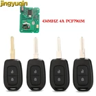 Jingyuqin дистанционный ключ автомобиля 433 МГц PCF7961M 4A чип для Renault Sandero Dacia Logan Lodgy Dokker Duster trafc Clio4 Master 3 2BTN