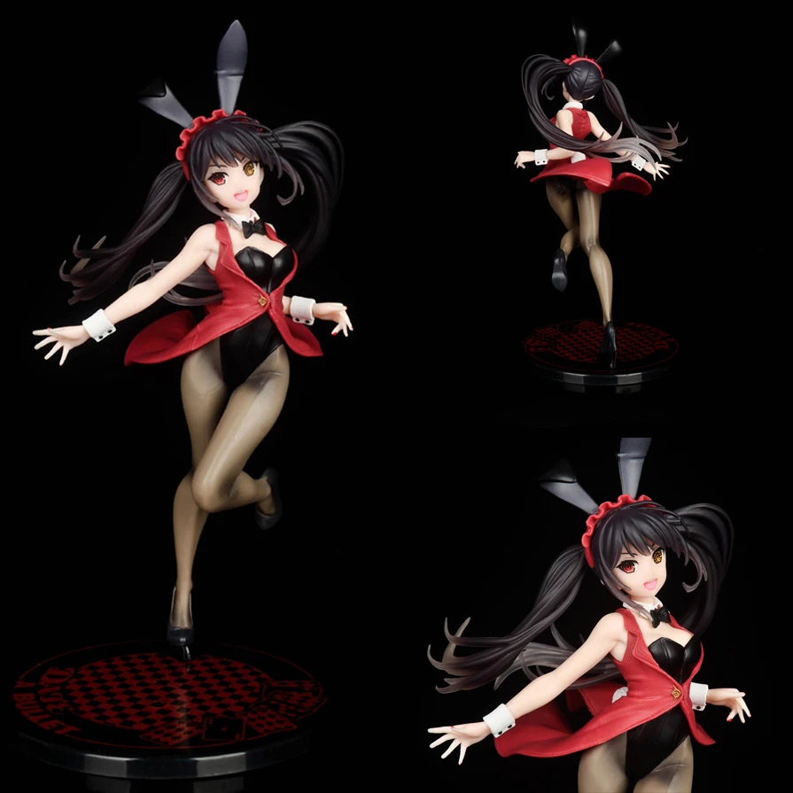 

24CM Anime Date A Live Tokisaki Kurumi Bunny Girl PVC Action Figure Model Collectible Toy Doll Gifts