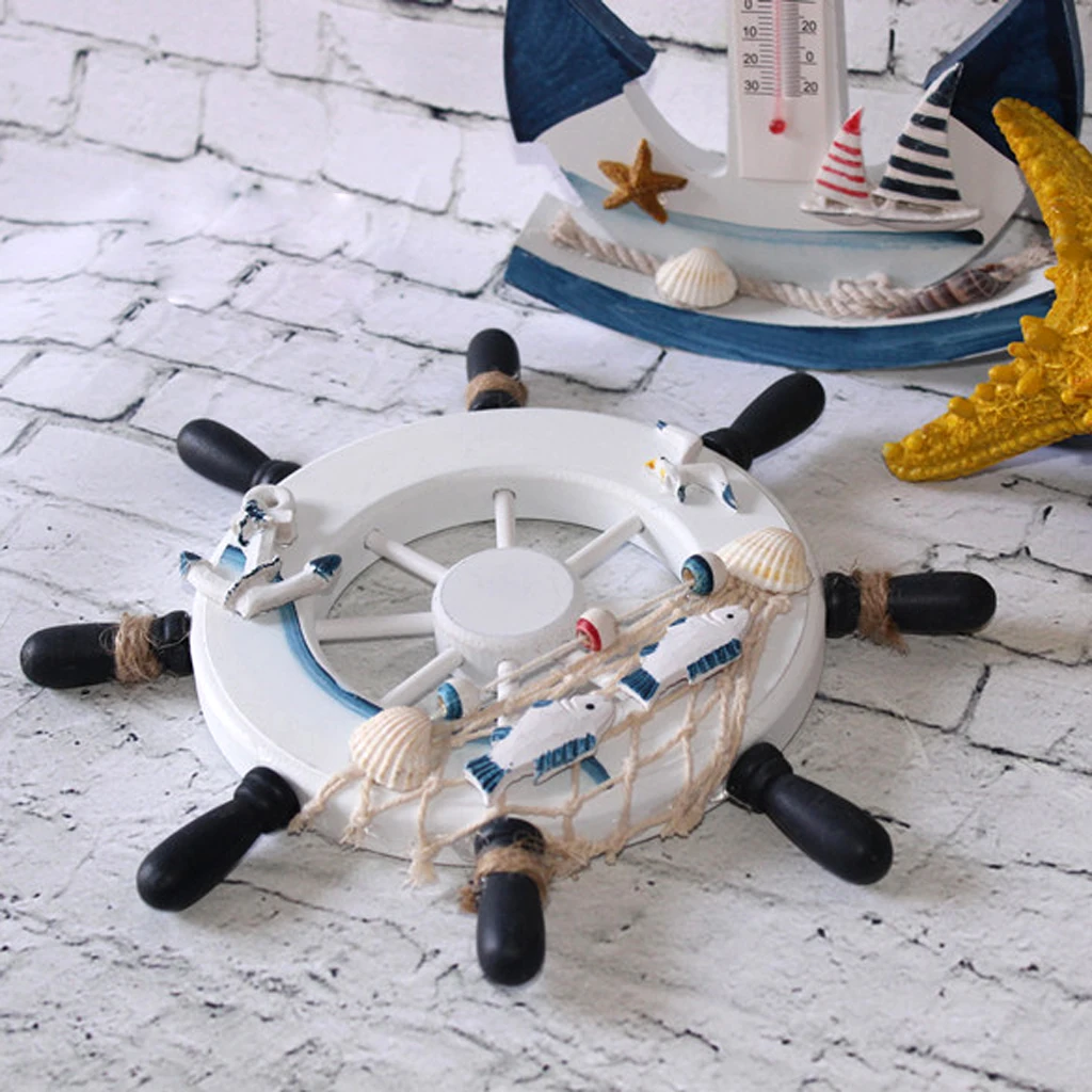 Деревянное колесо для морского побережья настенный крючок морской дверной знак