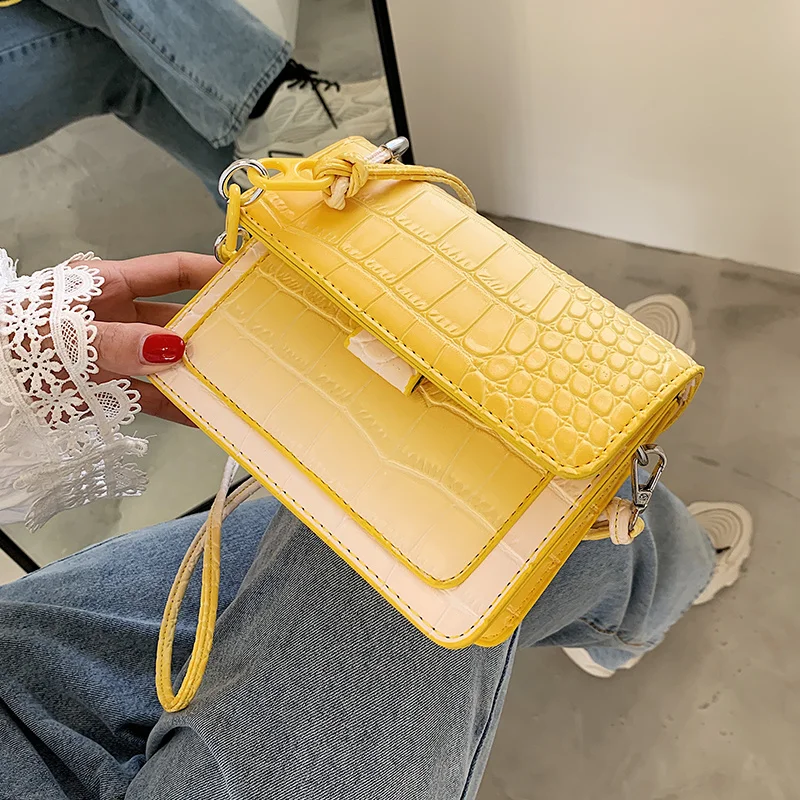 Квадратная сумка через плечо с узором под камень новинка 2021 Высококачественная