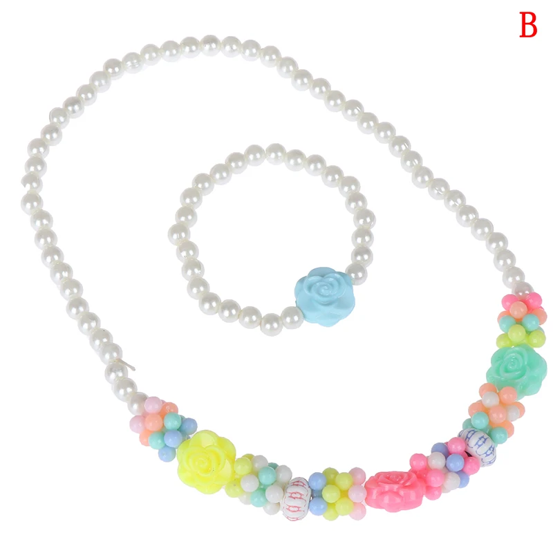 Juego de collar de cuentas para ni&ntilde;os, colorido, hecho a mano, 1 Juego-1