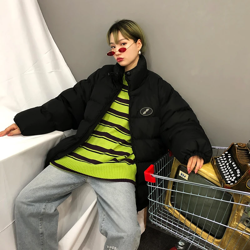 

Oversize foreign style cotton-padded jacket female tide ins Hong Kong wind Harajuku cotton-padded jacket 2020 new winter cotton-