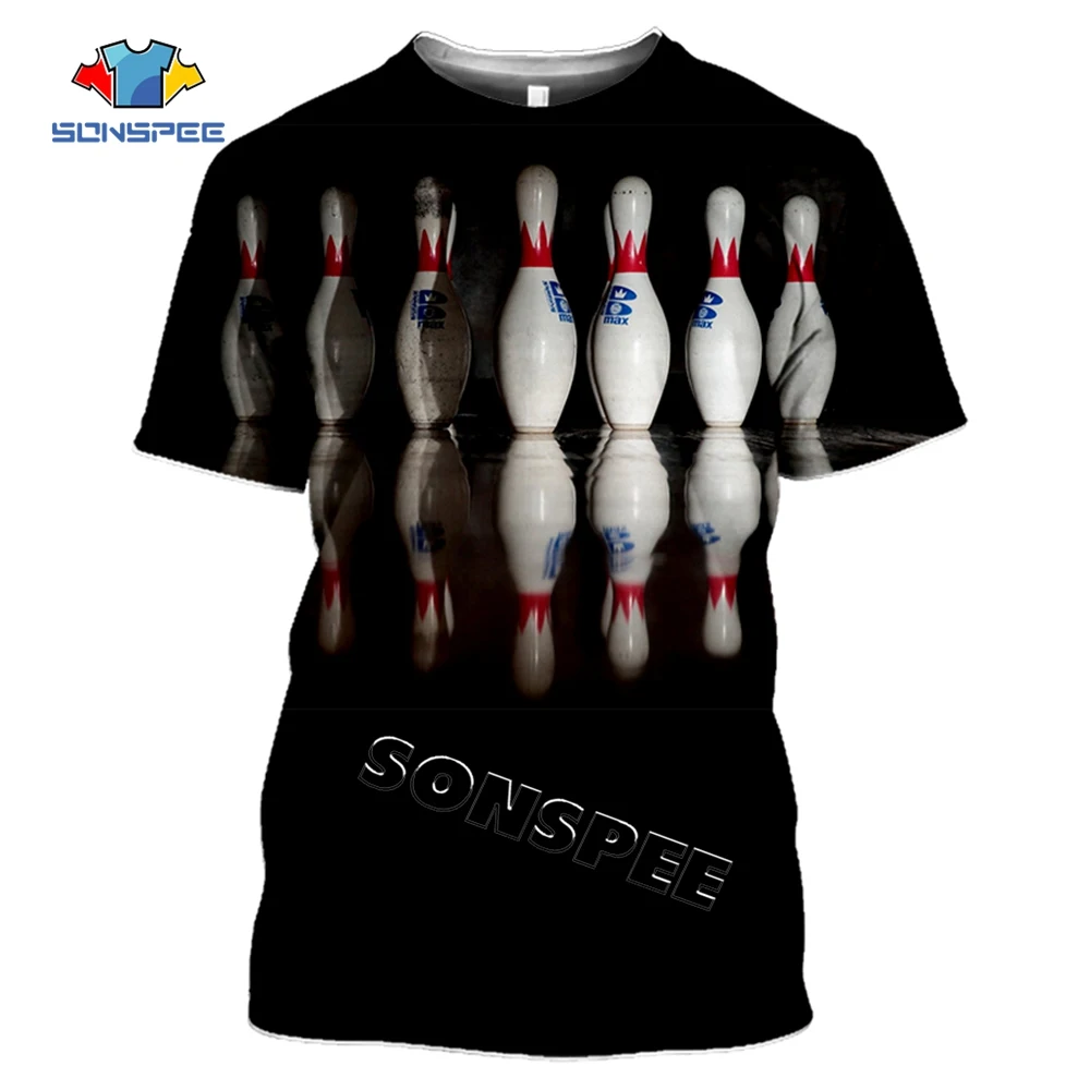 

SONSPEE Summer Fashion Men Short sleeve Bowling 3D Printed T-Shirt Streetwear Sportswear t shirt Homme Casual Tees Tops Clothing