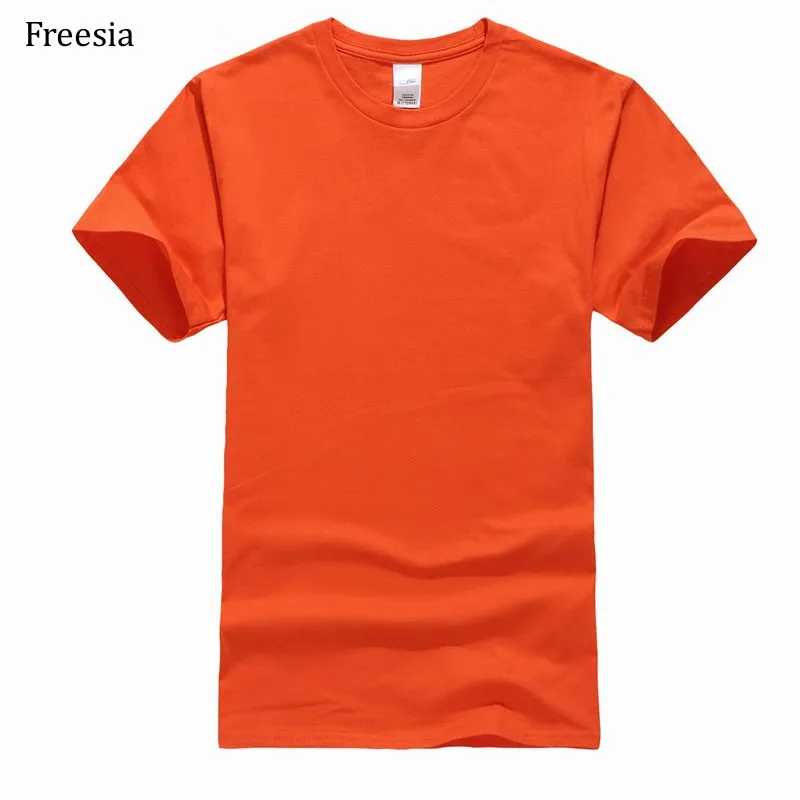 Футболка мужская однотонная с круглым вырезом хлопковая Повседневная рубашка