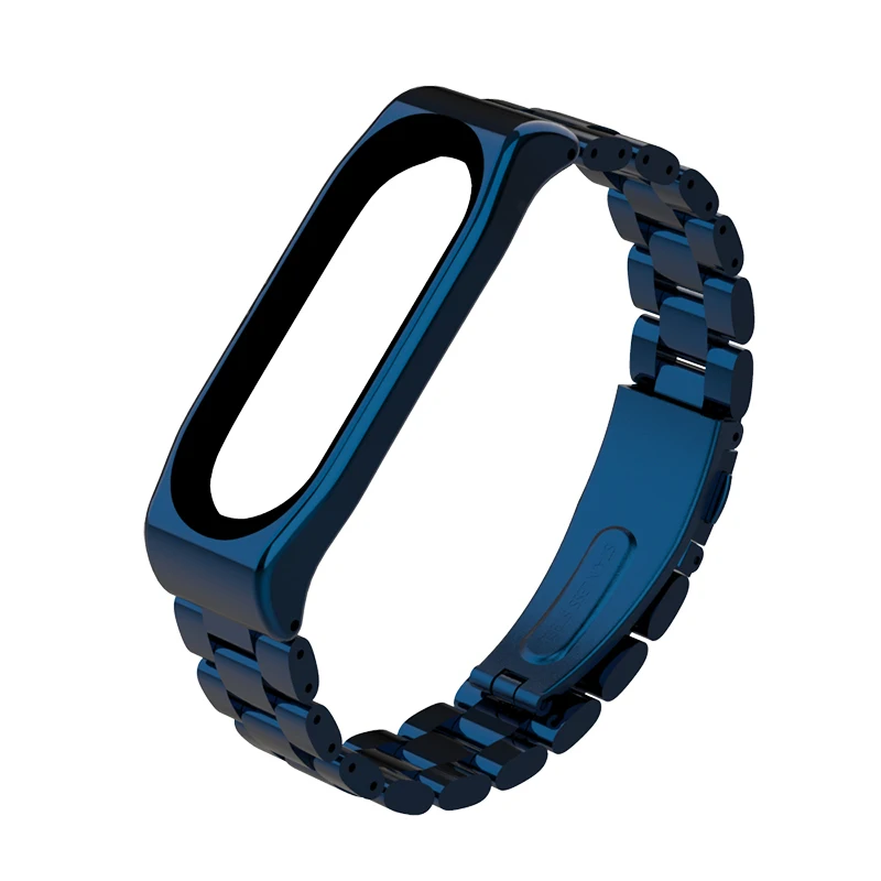 blue Mi jobs mi Band 4 металлический ремешок из нержавеющей стали для Xiaomi mi Band 4 браслет mi band 3 ремешок браслет умный ремешок для часов - Цвет: blue