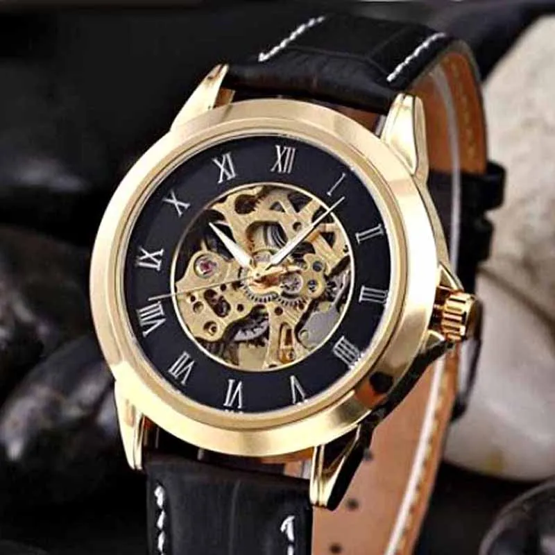 

Luxury Classic Men Watches Shenhua Automatic Mechanical Wristwatches Men Gold Skeleton Watches Clock Montre Homme Orologio Uomo