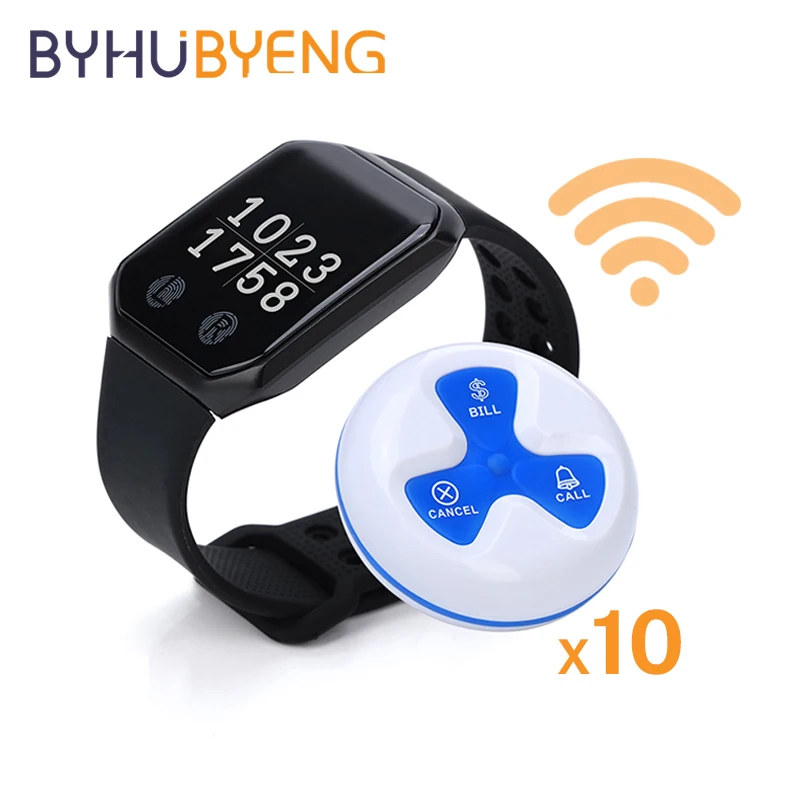 Пейджер BYHUBYENG беспроводная система вызова официанта в ресторане часы для бизнес