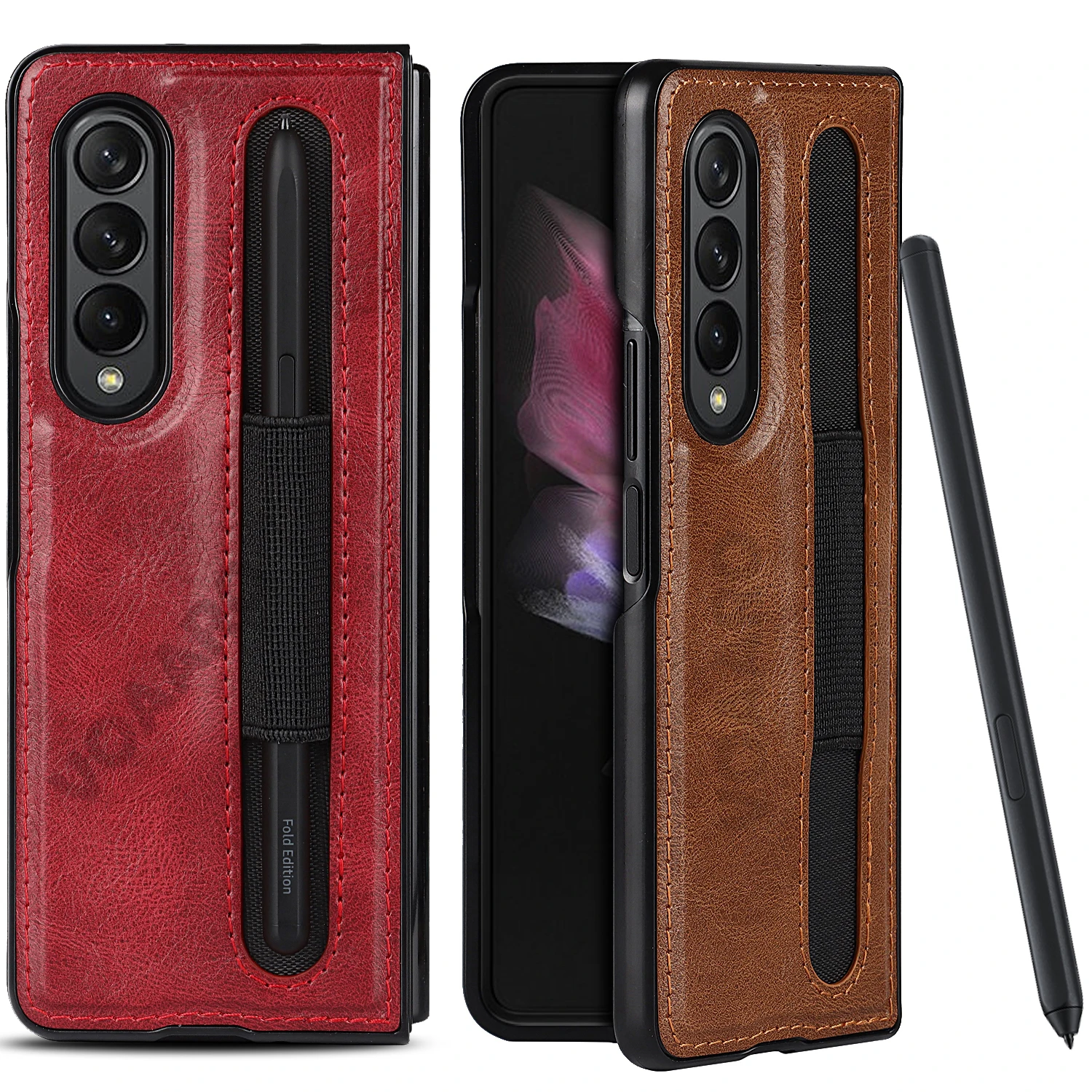 

PU Leather Capa for Samsung Z Fold 3 Case with S Pen Slot Holder for Samsung Galaxy Z Fold 3 Case with S Pen Slot Full Cover
