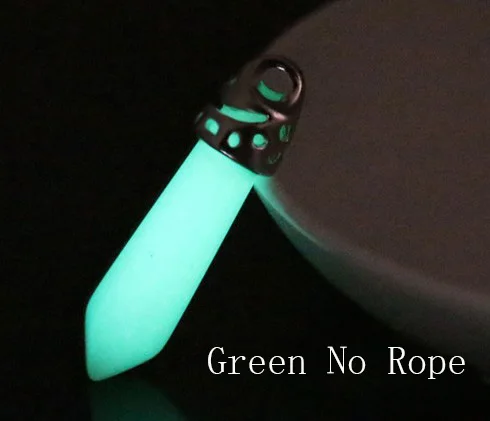 No Rope Green Модное ожерелье с люминесцентным камнем, шестиугольная колонна, светящаяся подвеска с натуральным кристаллом, ожерелье для женщин, очаровательное ювелирное изделие - Окраска металла: No Rope Green