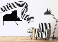 vinyl art removable poster mural music room piano sheet music score wall sticker bedroom livingroom poster mural decals lx243