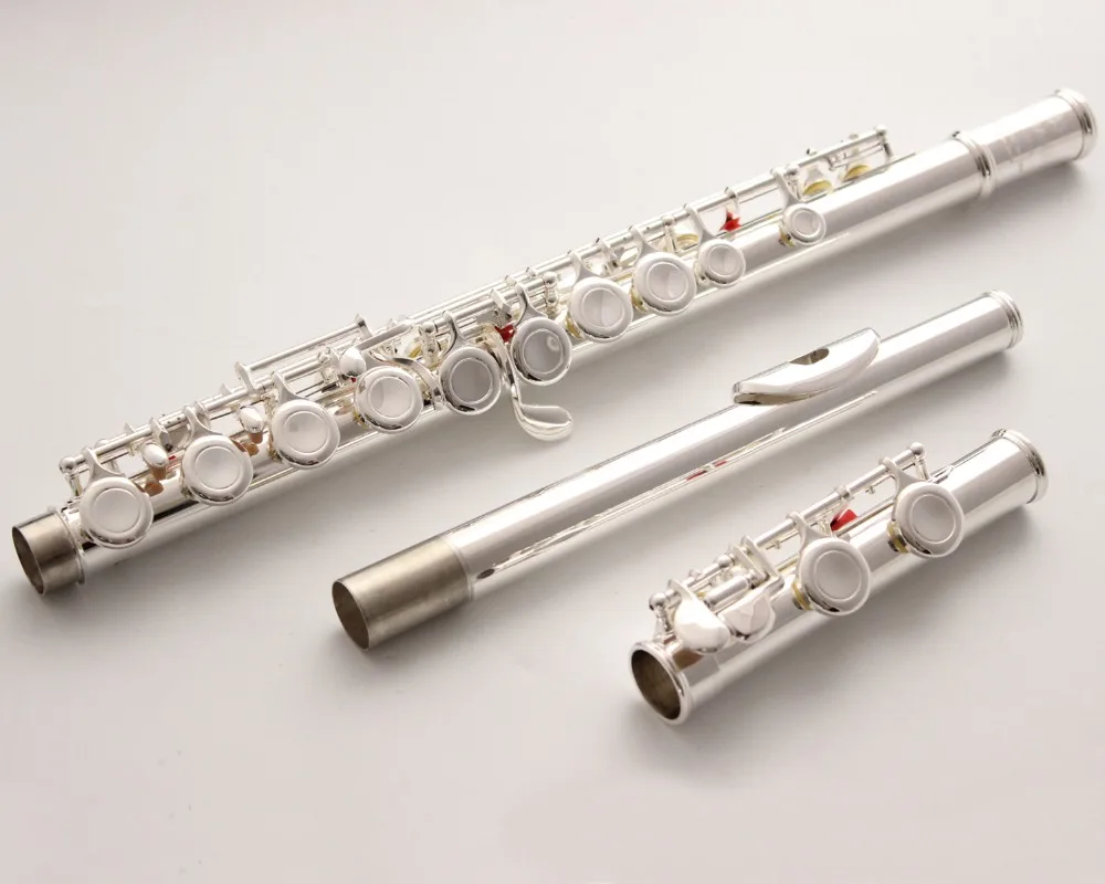 

New MFC Flute 382 Silver Plated Professional Flute Instrument Intermediate Student Flutes C Leg 16 Holes Closed Hole E Key