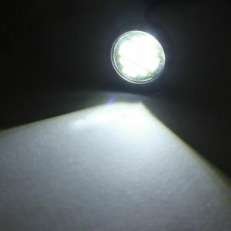

10pcs DC 12V 15W Eagle Eye White 12 SMD LED Day-time Running Backup Light Car Rock Turning Reversing Lamp
