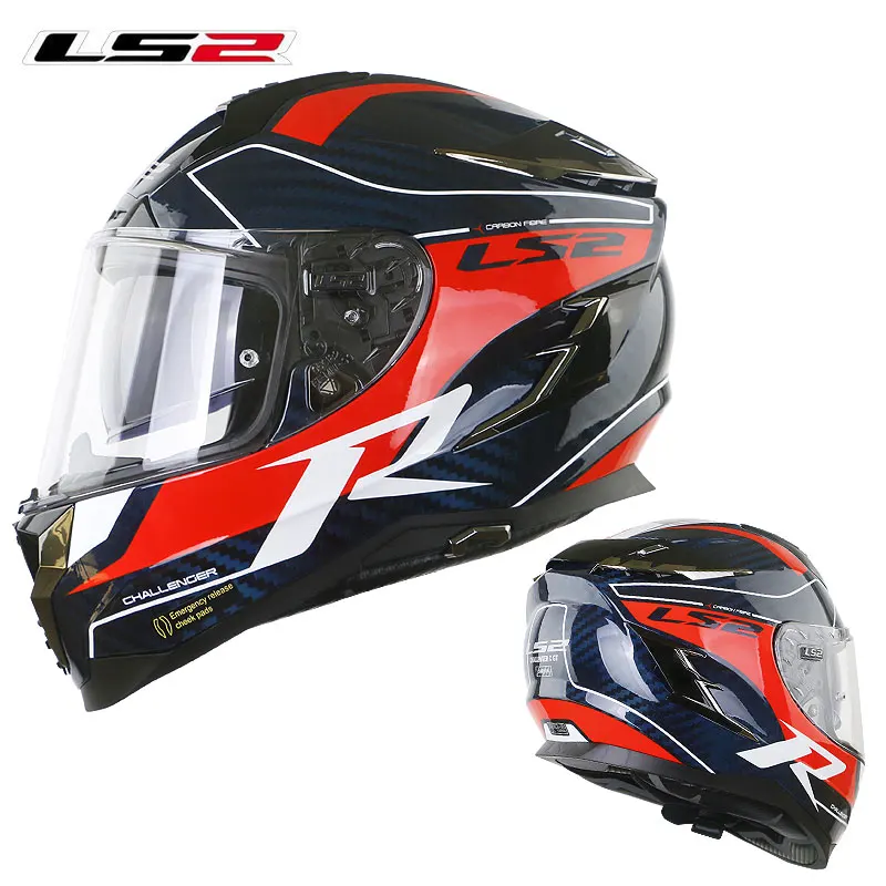LS2 FF327 Challenger на все лицо мотоциклетный шлем из углеродного волокна kask Man Racing Шлем ls2
