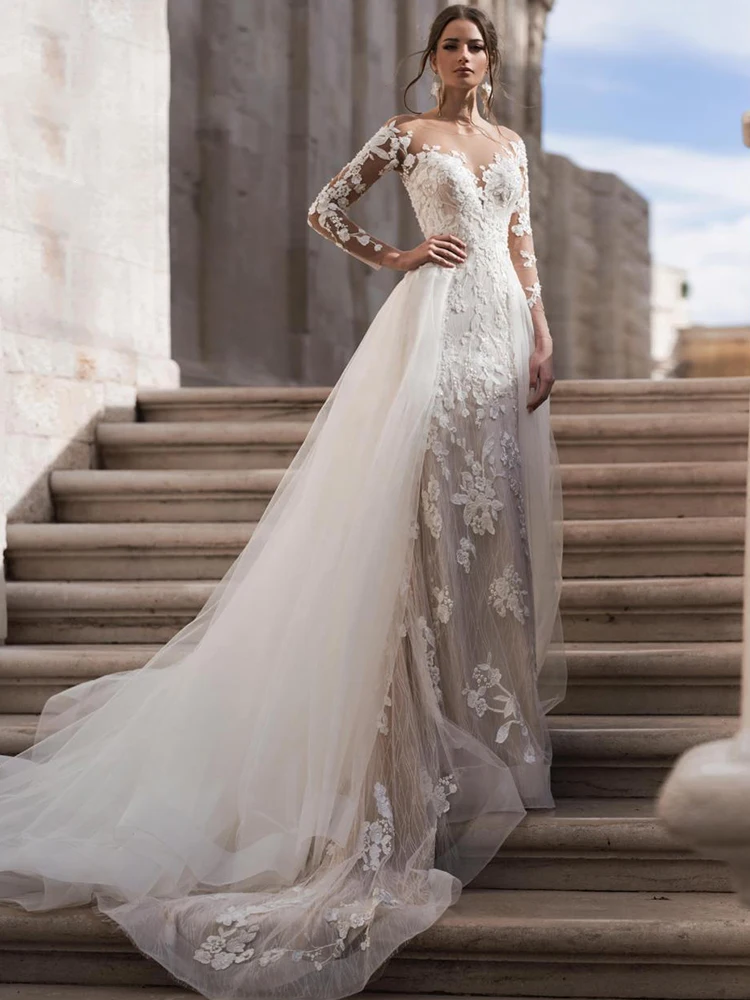 

Hi Shy Bride New Simple Wedding Dress Backless Sleeveless Design Chiffon Lace Bride Dresses Princess Dress Plus Size Tailor-made