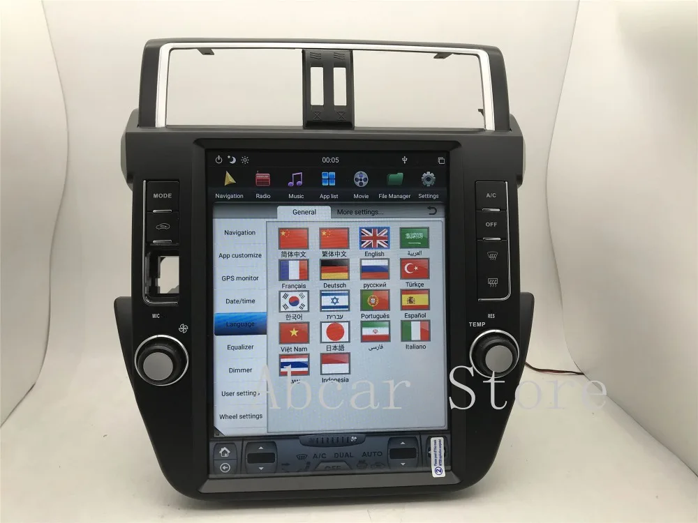12,1 ''Tesla стиль Android 8,1 автомобильный dvd-плеер gps навигация для Toyota Land Cruiser Prado 150- стерео радио ips px6