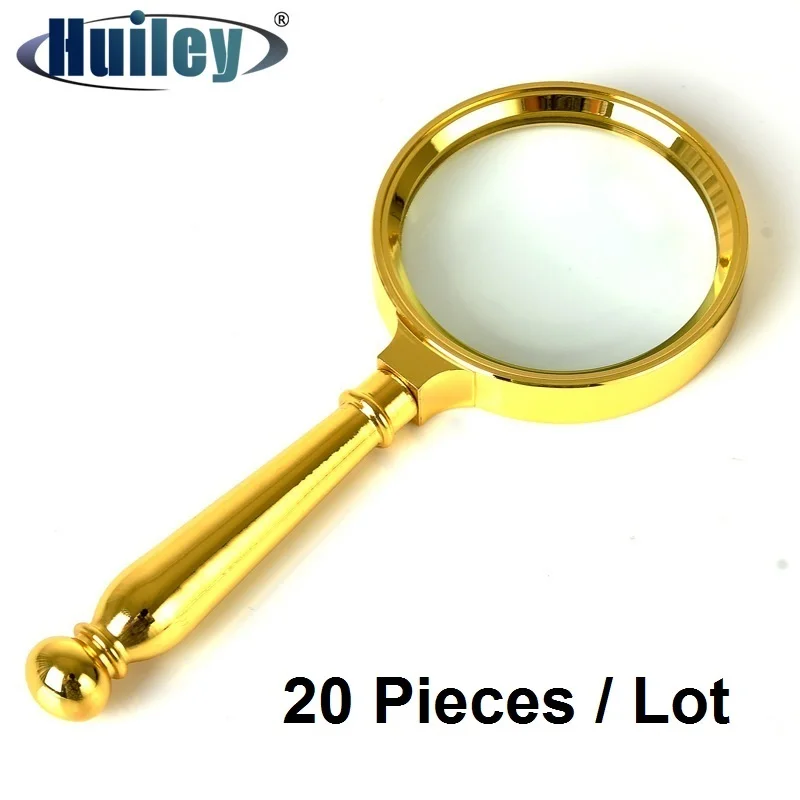 Ручная ручка лупы 20 шт. увеличительное стекло с медным покрытием для чтения