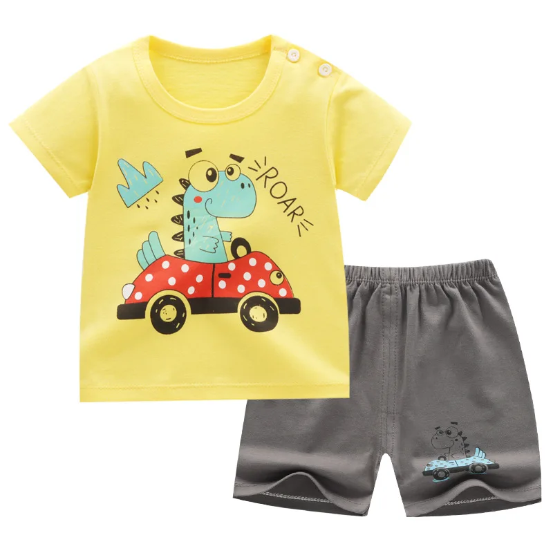 

ZWY940 Boys Clothes Sets Children Clothing Summer Short Sleeve Tracksuit for Boys Sport Suits Animal Costume for Kids Clothes