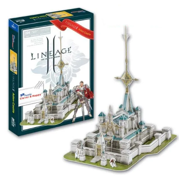 Lineage 2 Aden Замок образования 3D бумага DIY головоломки 3455 паззл модель Обучающие