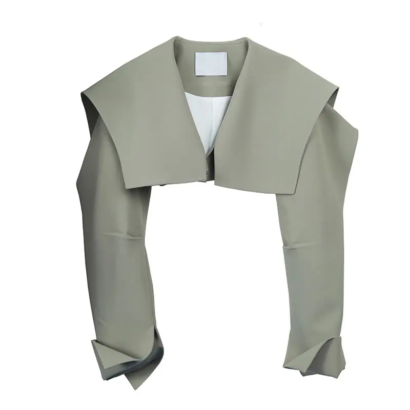 

XITAO Pleated Jacket Fashion New Women Bright Diamond Fashion All-match Minority Elegant Casual Style 2021 Summer Coat LDD1305