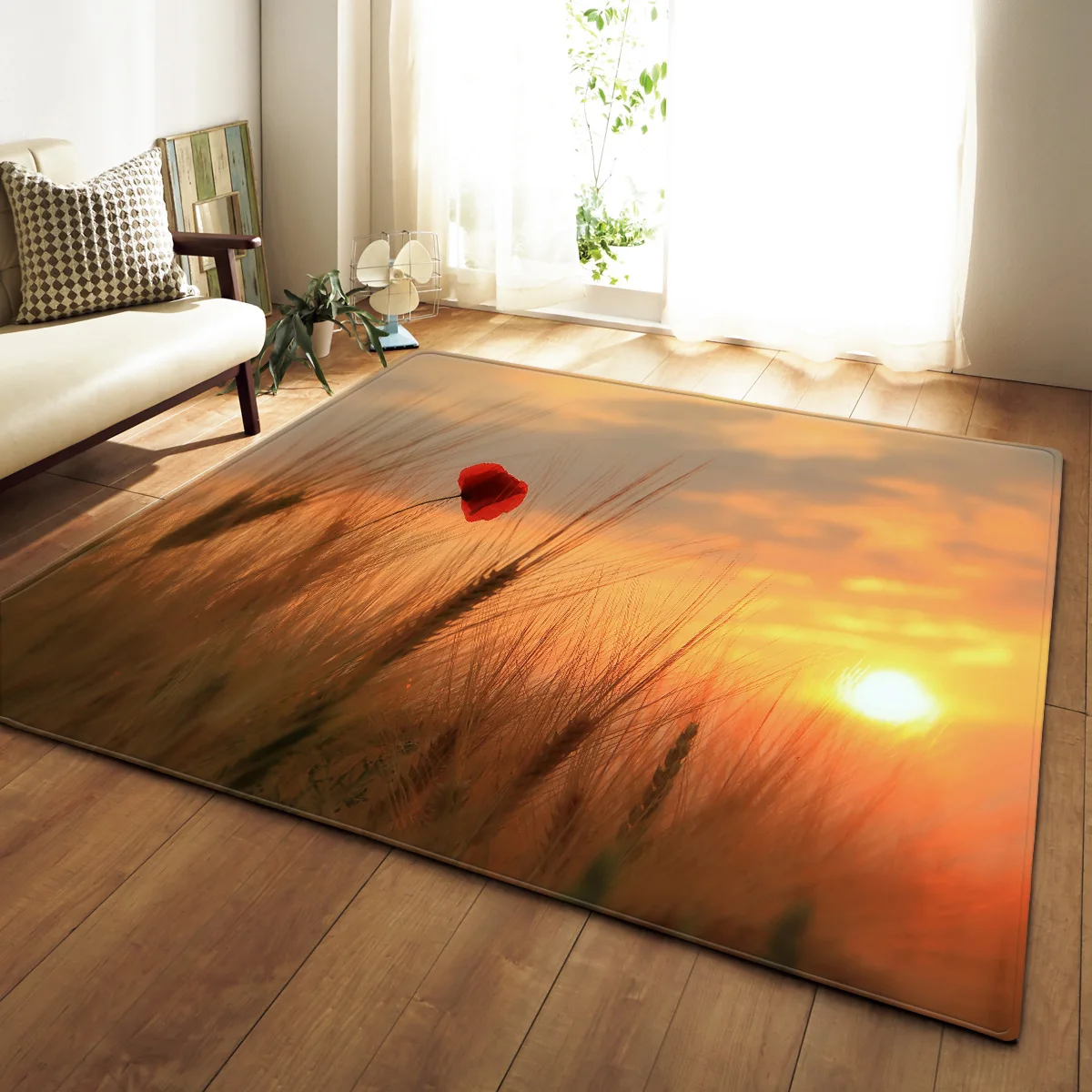 

Nordic Style Parlor Bedroom Floor Area Rug Wilderness 3D Printed Kids Play Mat Kitchen Dining Room Rugs Living Room Carpet