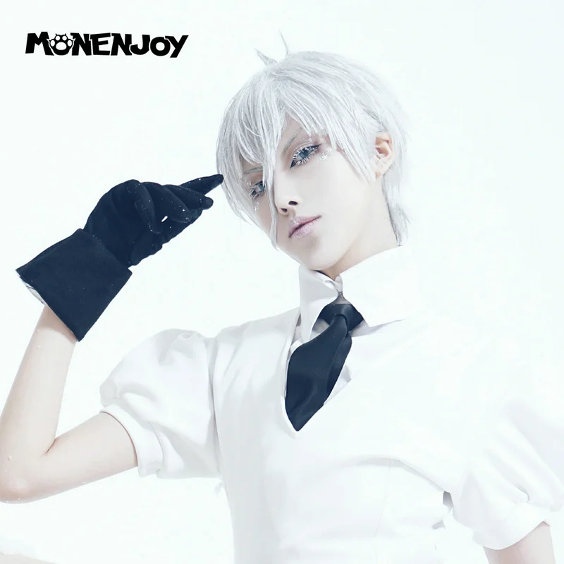 

Monenjoy Land of the Lustrous Antarcticite Cosplay Wig Silvery Short Cos Hair