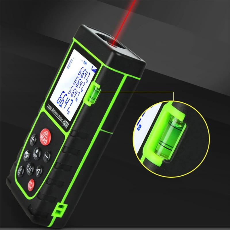 40M Meter Range Finder Measure Handheld Digital Distance Area Volume With Bubble Level Tool | Инструменты