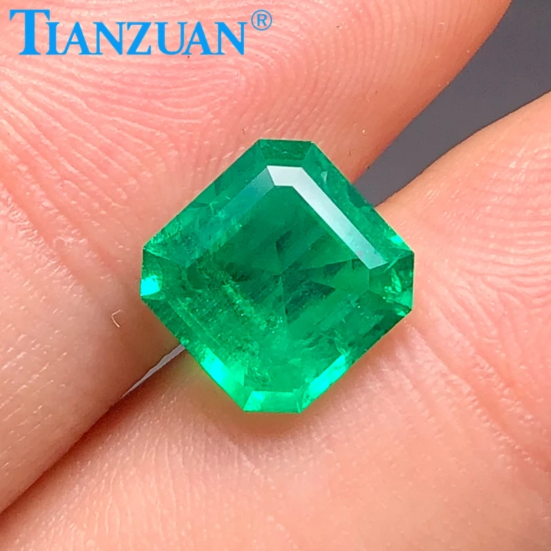 Изумрудная огранка квадратная форма создан гидротермальный Изумрудный изумруд