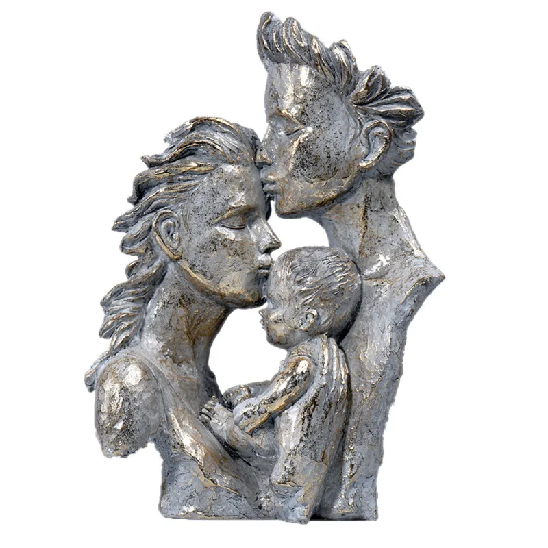 

Resin Family Couple Lover Statues Figure Head Sculpture Figurines Modern Interior Desk Decoration Interior Loft Gift