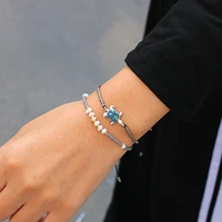 kelitch new crystal beaded stone bracelets strands bracelet adjustable fashion friendship pearl jewelry multi charm