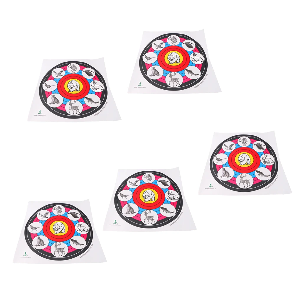 

5 Pieces Archery Paper Target Faces Practice Training Universal