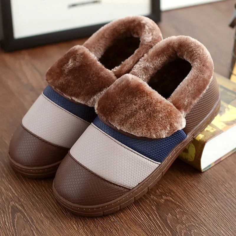 Домашние тапочки мужские зимние хлопковые мешочек с плоским дном теплой