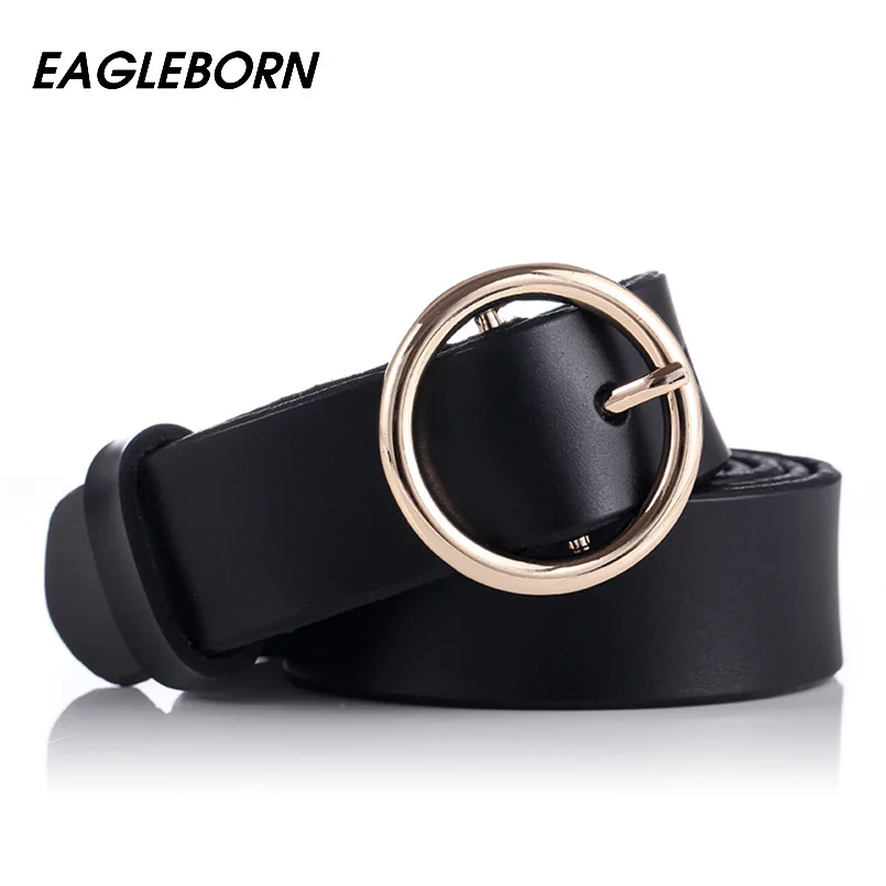 

Fashion Classic Round Buckle Ladies Wide Belt Women's Design High Quality Female Casual Leather Belts for Jeans Kemer Women Belt