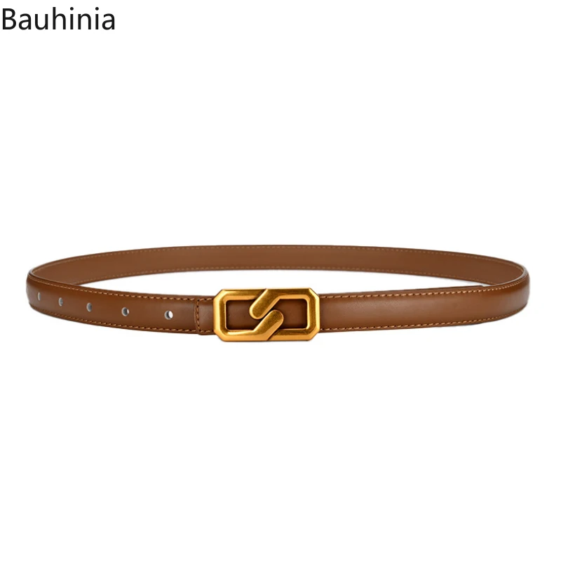 Bauhinia New Korean Style Fashion High Quality Alloy Buckle 105cm Thin Belt All-match Retro Jeans Belt For Women