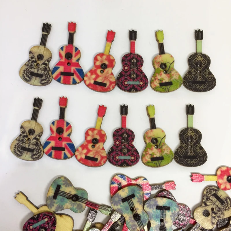 50 шт. детские деревянные пуговицы с двумя отверстиями|Пуговицы| |